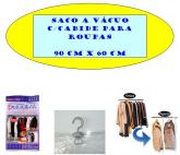 SACO A VÁCUO C/CABIDE PARA ROUPAS - EXTRA GRANDE - 120 X 70